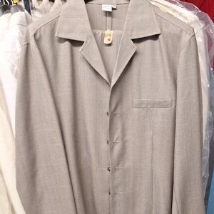 Gray Button-Up Shirt And Pants